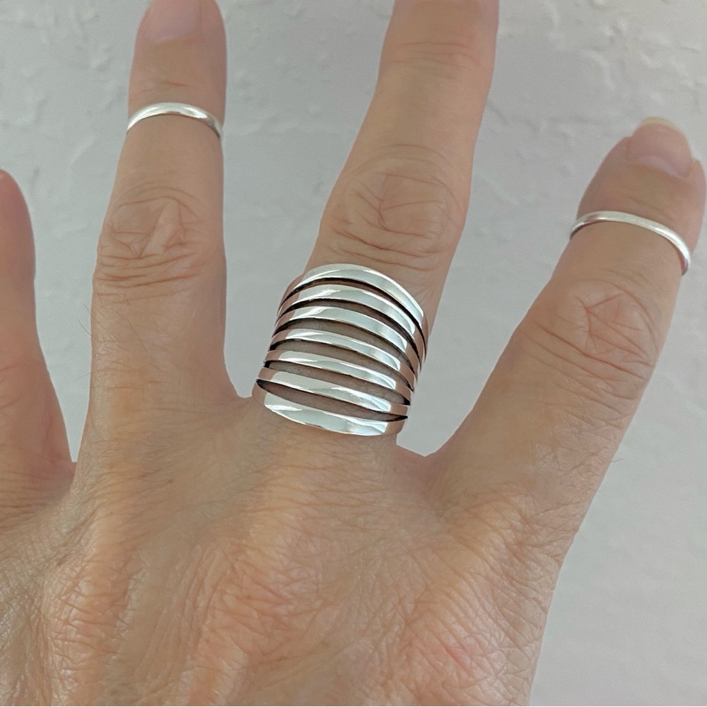 Sterling Silver Statement Ring, Boho Ring, Silver… - image 1